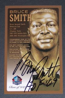 Bruce Smith Buffalo Bills NFL Hall of Fame Bronze Bust Set Card AUTO 