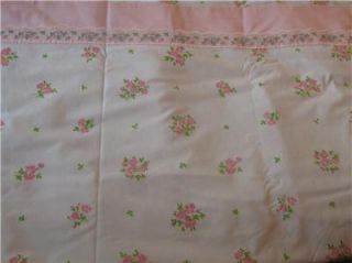Vintage Pink Flower & Lace Lady Pepperell Full Size Flat Sheets