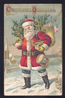   Postcard Santa Claus Red Robe Burfordville Missouri MO