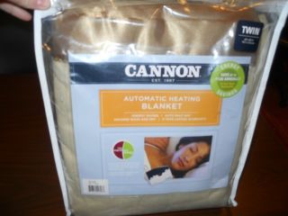 New Cannon Twin Automatic Heating Blanket Linen Color Automatic Shut 