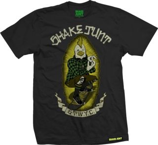 Shake Junt Skate Chicken Bone Burnett Logo T Shirt Tee Shirt Black 