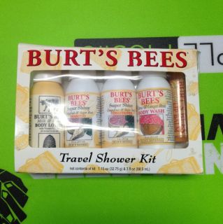 Burts Bees Travel Shower Kit Body Lotion Shampoo Conditioner Body 