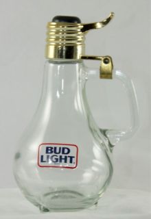 Bud Light Beer Light Bulb Small Pitcher or Drinking Glass Stein 7 5 