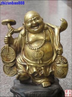 15Freedom RU Yi Maitreya Buddha Bronze Gold Statue Dispatch Wealth 