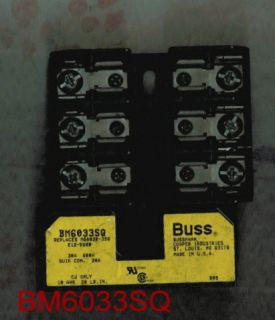 Buss Fuse Holder Fuse Block BM6033SQ 600 Volt 30 Amp