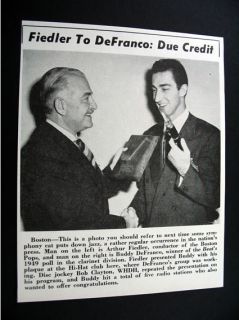 Arthur Fiedler Buddy DeFranco Hi Hat Club Boston 1950