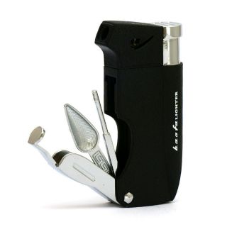 Baofa Cigarette Pipe Butane Lighter with Pipe Tools Black BF823 1 