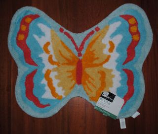 Butterfly Bath Rug Garden Cute Cotton Mat Papillon New