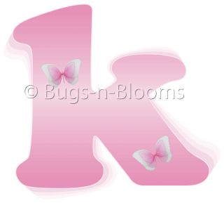 Pink Letters Name Butterfly Room Decor Wall Stickers Vinyl Girl 