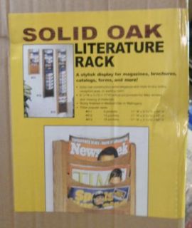 Buddy Products Solid Oak 12 Pocket Literature Display Rack Black $170 