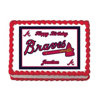 Atlanta Braves Edible Cake Party Image Topper Custom