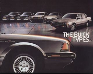 1983 Buick Century Regal Skylark T Type Sales Brochure Riviera Skyhawk 