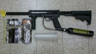    Paintball Marker Gun AR Config with extras collapse stock c02 tank