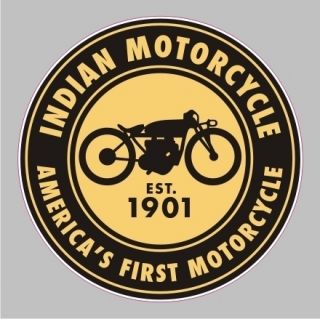   Indian Motorcycle Round Vintage Bumper Sticker Vinyl Decal