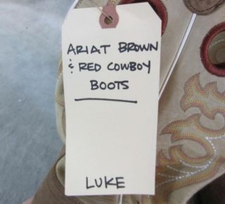 Friday Night Lights Luke Cafferty Screen Worn Ariat Boots Leather Vest 