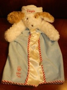 Bunnies by The Bay Skipit Puppy Dog Security Blanket Plush Sailor Blue 