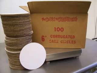 Cake boards corrugated cardboard White 6 inch 6 Circle 130 count