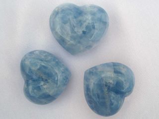 Blue Calcite Heart 2 Crystal Healing Blue Gem Heart