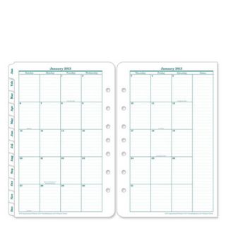   Classic Original Two Page Monthly Calendar Tabs Jan 2013 Dec 2