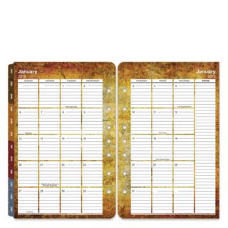   Classic Textures Ring bound Two Page Monthly Calendar Tabs   Jan 2