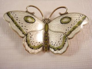 Vintage Sterling Silver Enameled Hroar Prydz Butterfly Pin Brooch 