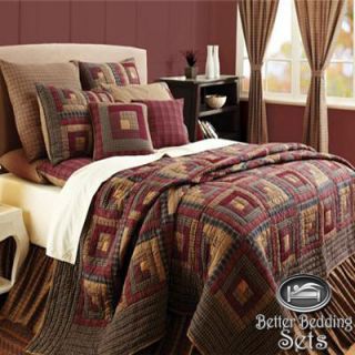   Log Cabin Twin Queen Cal King Size Lodge Quilt  Bedding Set