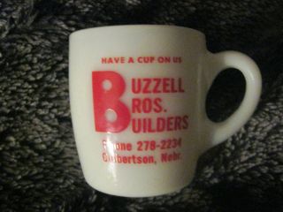 Vintage Advertising Coffee Cup Buzzell Bros Builders NEBRASKA