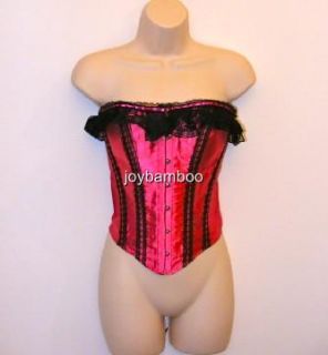   Eye Lace Up Burlesque Satin Corsets Bustiers with G Strings