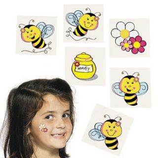 Busy Honey Bee Bumble Bee Tattoos Lot of 72 Party Favors New Nice 