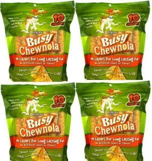 Purina Busy Bone Chewnola Dog Treats 4 Bags 40 Treats