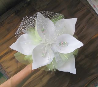 wedding bouquet bride and posy calla lily crystal and favors ca