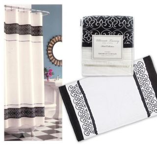 Ultimate Luxury Hotel Collection Calista Fabric Shower Curtain Black 