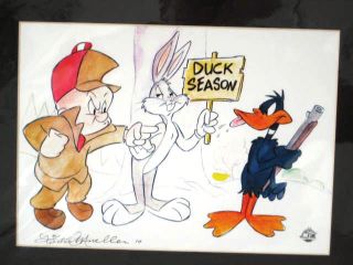 Daffy Duck Bugs Bunny Elmer Fudd Official Cartoon Art