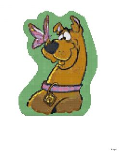  Scooby Doo with Butterfly Cross Stitch Pattern