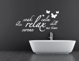 Relax Calm Butterfly Bathroom Wall Bath Panel Sticker