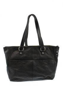Calvin Klein Black Textured Tote Shoulder Handbag Medium BHFO