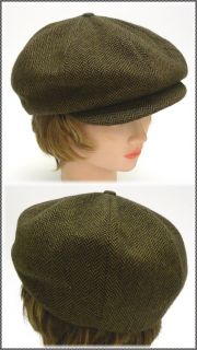 Fine Vintage Brown Tweed Newsboy Cabbie Gatsby Hat by Als Attire Size 