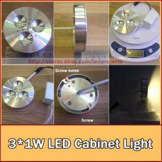 LED Cabinet Light Kitchen Cupboard Light Lamp 3 1W Warm White Aluminum 