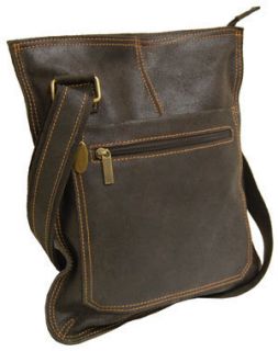 David King Handbags Distressed Leather Crossbody Bag Purse 6389 Brown 