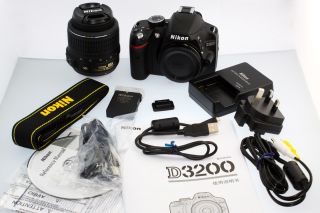 Nikon D3200 D SLR Camera with AF s DX 18 55 1855 mm Lens Kit Black 