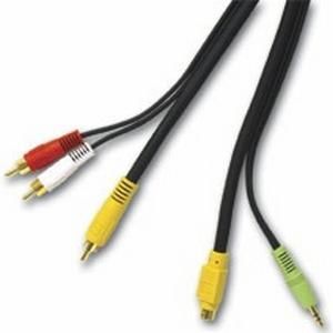 Cables To Go 27992 12ft Value Series S Video + Audio to 3 RCA Cable 