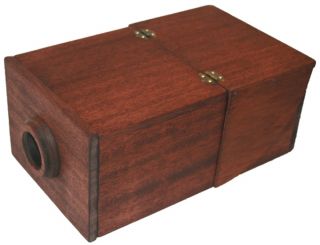 Camera Obscura Walnut Replica Portable Wooden Brass
