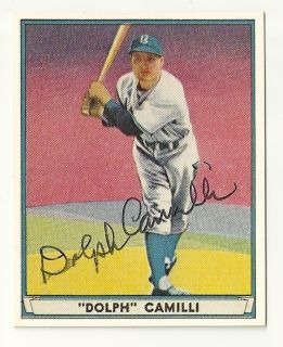 Dolph Camilli deceased signed 1941 Play Ball reprint card 51 