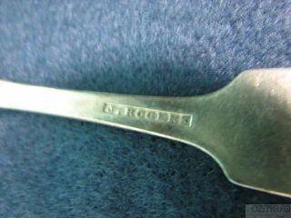 Lot of 4 Antique c 1850 Coin Silver Fiddle 6 Spoons J. Rogers