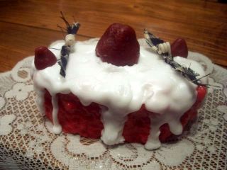 Primitive Grubby Oval Loaf Strawberry Short Cake