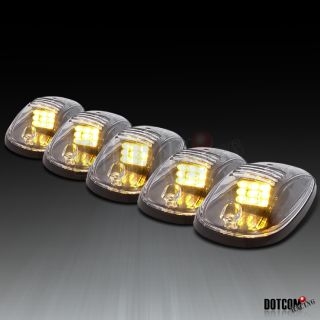 5X Amber LED Cab Roof Top Marker Running Lights Truck SUV 4x4 Clear 