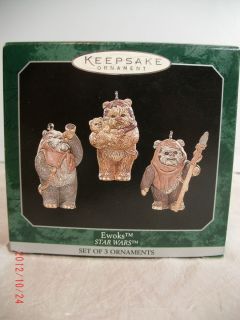 Hallmark Keepsake Ornament EWOKS set of 3 NIB 1998