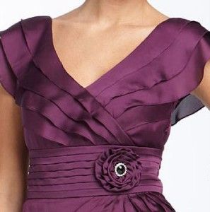 168 new cachet ruffled rosette satin gown dress 10