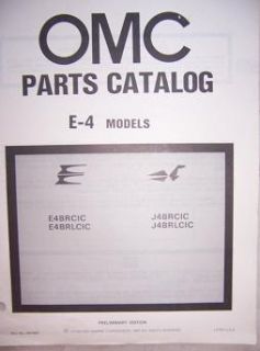 1980 OMC Outboard Parts Catalog E 4 Johnson Evinrude I