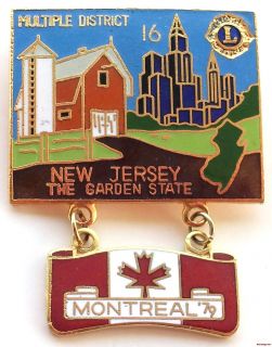   Club Pin Red New Jersey MD 16 Montreal 1979 Farm Canadian Flag Lapel